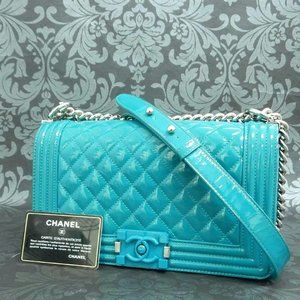 Chanel Teal Blue Chain Crossbody Bag